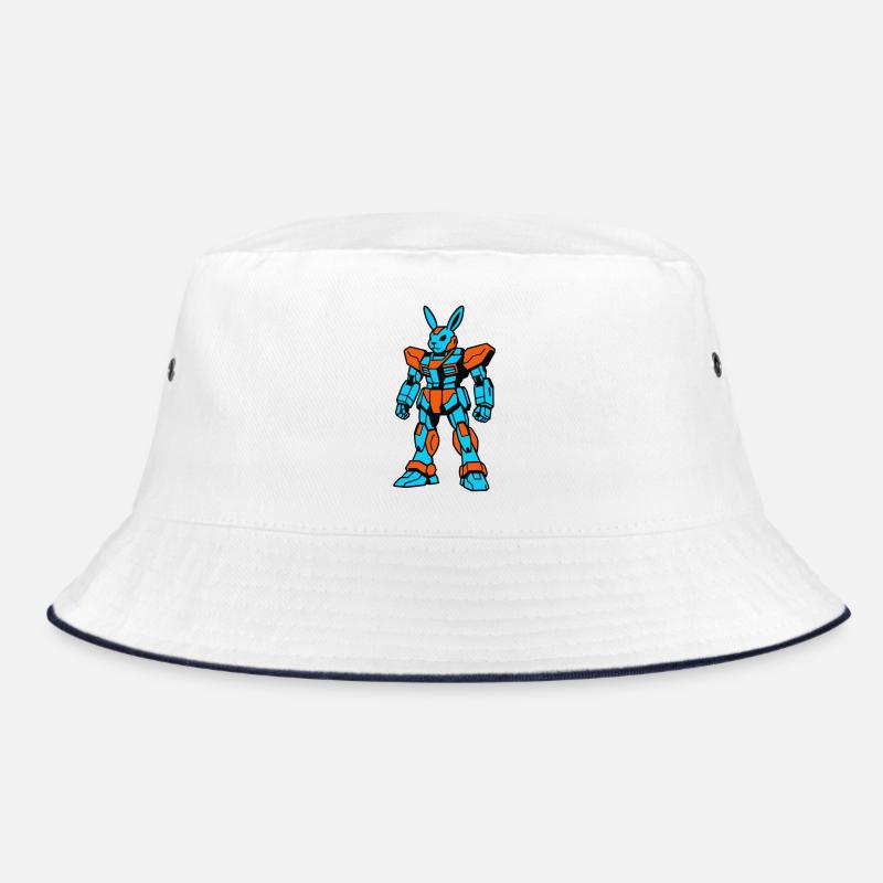 Robo Rabbit orange-blue Bucket Hat
