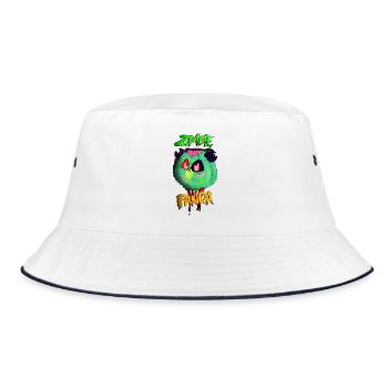 Zombie-Panda - Bucket Hat - Weiß/Navy - Vorne