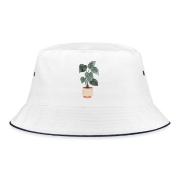 Pot de fleurs minimaliste - Bob - blanc/marine - Devant