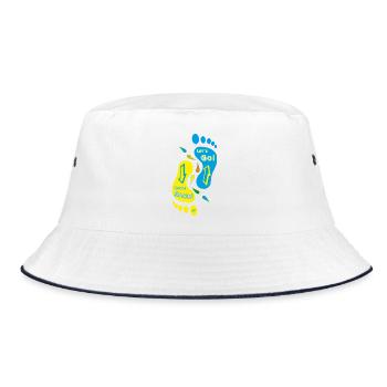 Feet_Come Back_Let geht's! - Bucket Hat - Weiß/Navy - Vorne