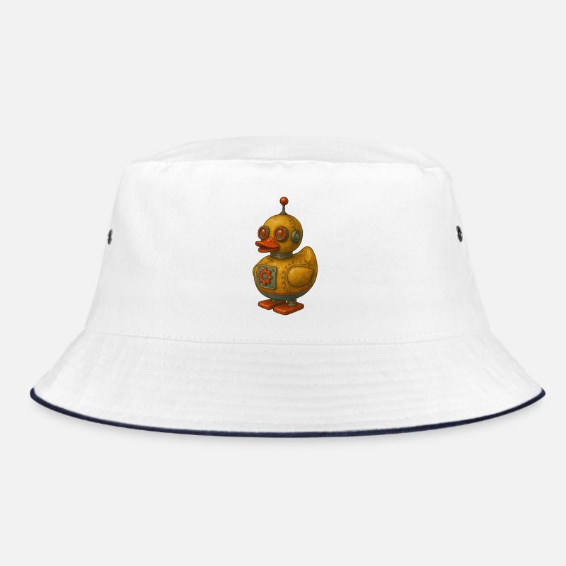 Retro Tin Robot Duck Bucket Hat
