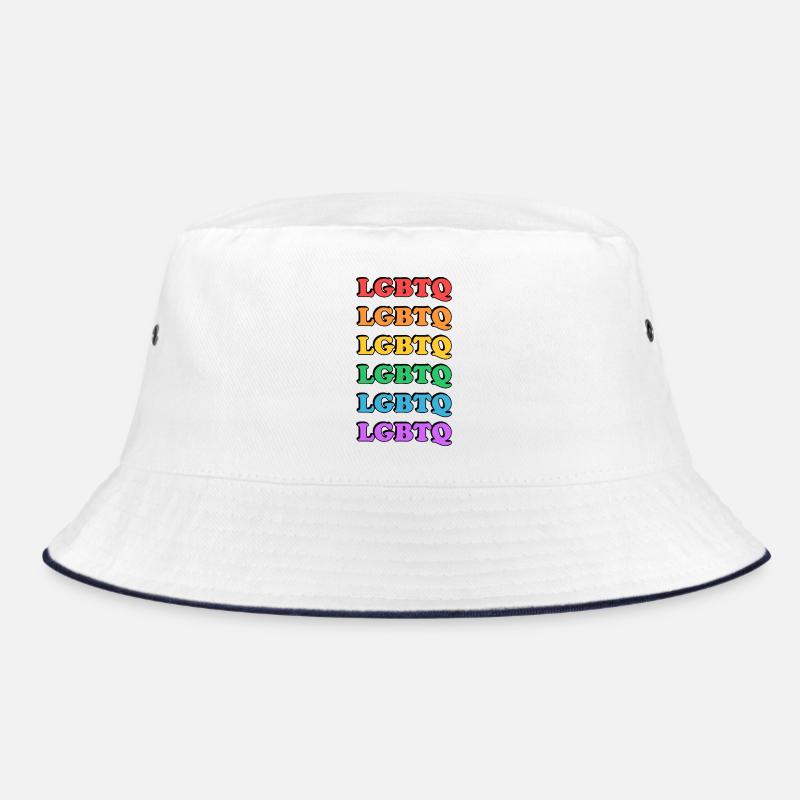 Rainbow LGBTQ - Bucket Hat - Weiß/Navy
