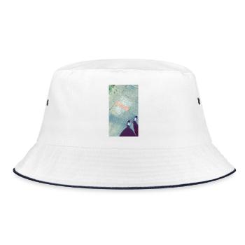 Graphics on the sidewalk with a cross-out - Bucket Hat - white/navy - Front