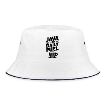 Java is My Daily Fuel - Bucket Hat - white/navy - Front