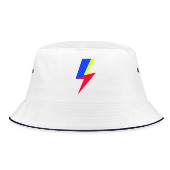 TriColor Beam - Bucket Hat - white/navy - Front