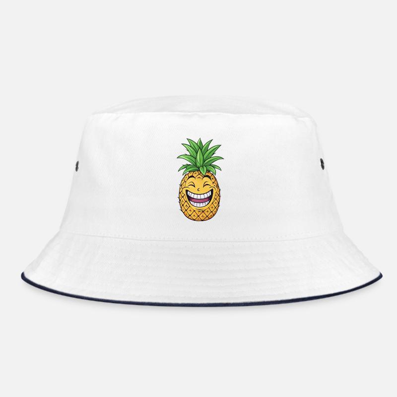 Funny Pineapple Cartoon Summer Fruit Caribbean Bucket Hat