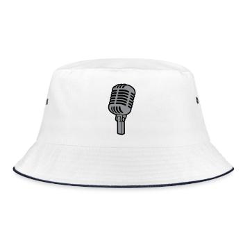 Microphone Singer Microphone Musician Music - Bucket Hat - white/navy - Front