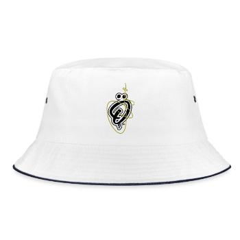 Ojio-The Originals only-Signature Gold Black Background - Bucket Hat - white/navy - Front