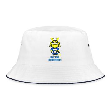 Kleiner Samurai Krieger - Bucket Hat - Weiß/Navy - Vorne