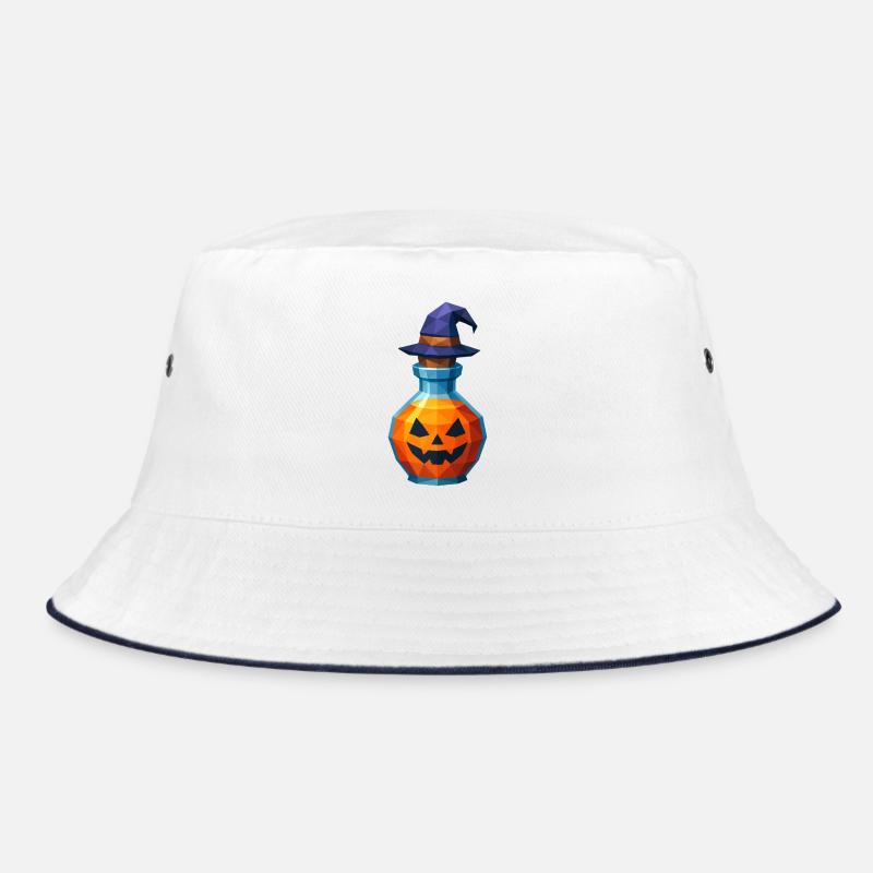 Low poly pumpkin in a witch vial Bucket Hat