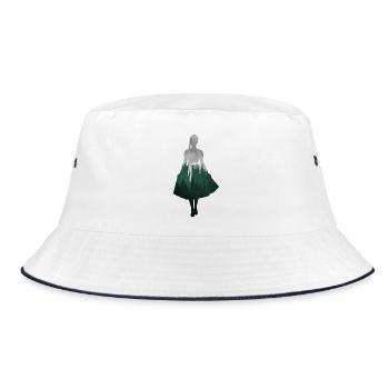 Dirndl Silhouette avec forêt – Style alpin élégant - Bob - blanc/marine - Devant