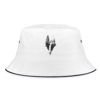 Mountainbike Waldlandschaft Waterfall Abenteuer - Bucket Hat - Weiß/Navy - Vorne