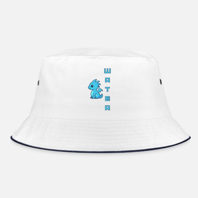 Wasser-Schnuller Blau - Bucket Hat - Weiß/Navy