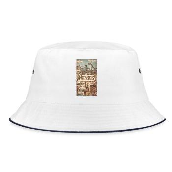 Amiens Cityscape Whimsy - Bucket Hat - white/navy - Front