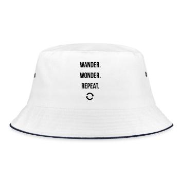 Itinérant. Se demander. Répéter. – Chemise d’aventure - Bob - blanc/marine - Devant
