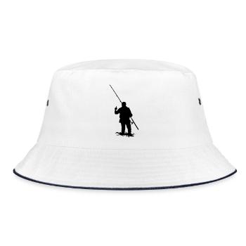Angler - Bucket Hat - Weiß/Navy - Vorne
