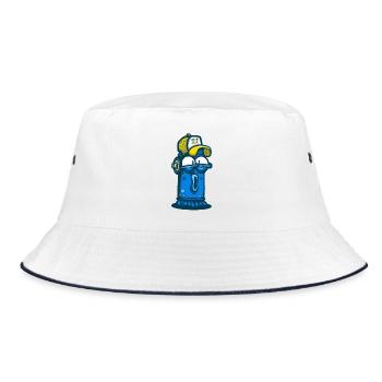 Aerosol can with graffiti face - Bucket Hat - white/navy - Front
