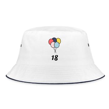 18. 18 YEARS OLD. 18th ANNIVERSARY. 18 BIRTHDAY. - Bucket Hat - white/navy - Front