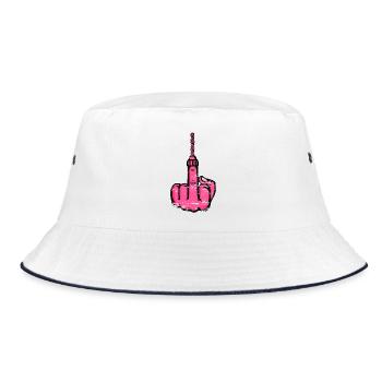 Va te faire foutre, perceuse – Majeur rose - Bob - blanc/marine - Devant