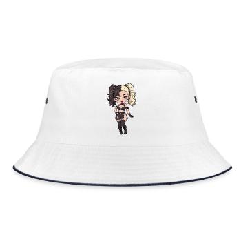 Gothic Chibi Diva with Two-Tone Hair - Bucket Hat - white/navy - Front