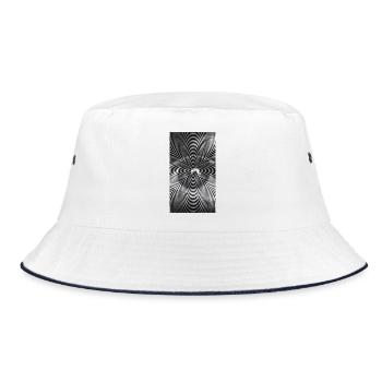Spiral Eye: Hypnotic Gaze - Bucket Hat - white/navy - Front