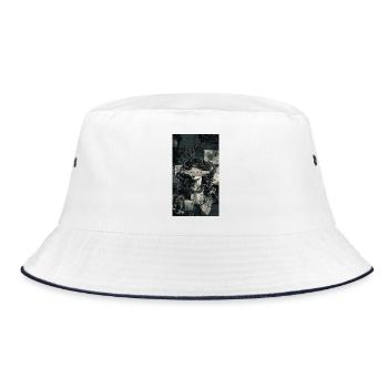 Medusa Reborn | Dark Gothic Art  - Bucket Hat - white/navy - Front