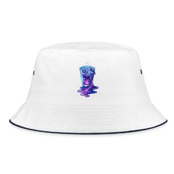 Kosmischer Galaxie-Schmelzbecher - Bucket Hat - Weiß/Navy - Vorne