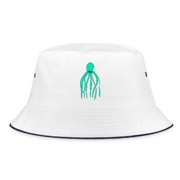 Octopus turquoise - Bucket Hat - white/navy - Front