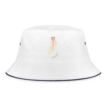 Ukulele Sketch Retro Style - Bucket Hat - white/navy - Front