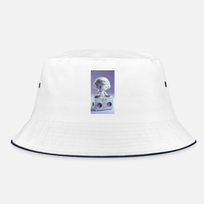 Pastell DJ Puppe am Turntable Bucket Hat