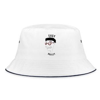Easy breezy man - ironic - Bucket Hat - white/navy - Front