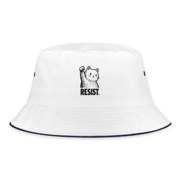 Katzenaufstand - Bucket Hat - Weiß/Navy - Vorne