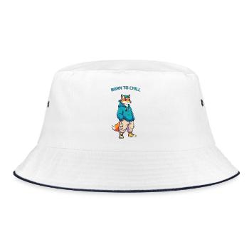 Lässiger Fuchs  - Bucket Hat - Weiß/Navy - Vorne