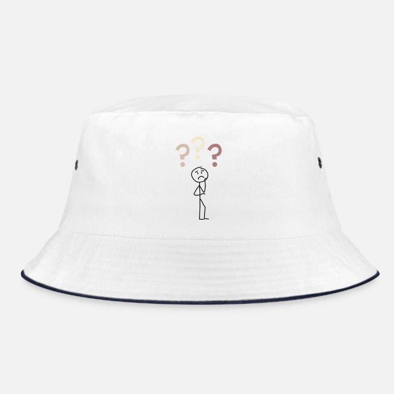 Three Question Marks – Minimal Mystery Design Bucket Hat