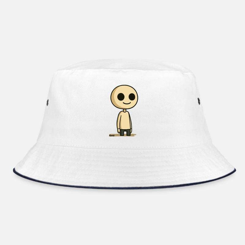 Schlichte Comic Figur mit rundem Kopf Bucket Hat