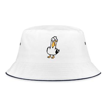 Mouette folle plissant les yeux Grimace Oiseau fou - Bob - blanc/marine - Devant