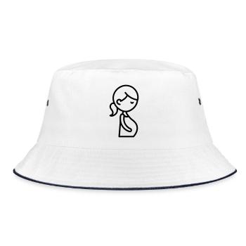 pregnant woman - Bucket Hat - white/navy - Front