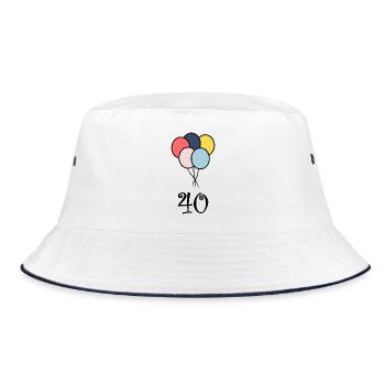 40. 40 YEARS. 40th ANNIVERSARY. 40 YEARS ANNIVERSARY. - Bucket Hat - white/navy - Front