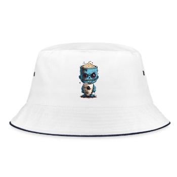 Coffee Monster - Caffeine Zombie - Morning Grouch - Bucket Hat - white/navy - Front