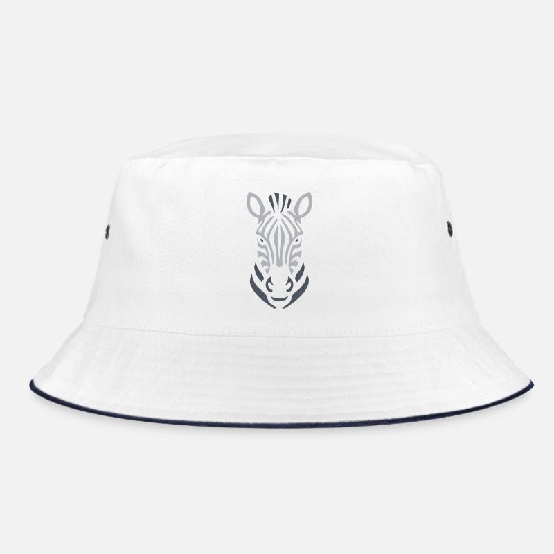 Zebra Silhouette Line Art Bucket Hat