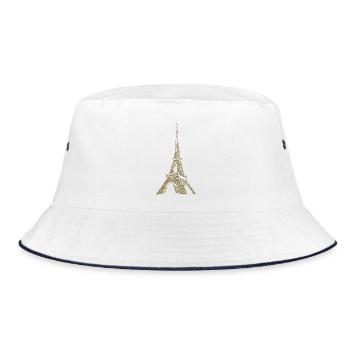 Eiffel Tower Paris minimalist landmark - Bucket Hat - white/navy - Front