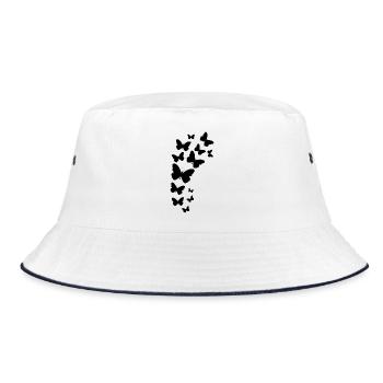 Floating Butterflies - Bucket Hat - white/navy - Front