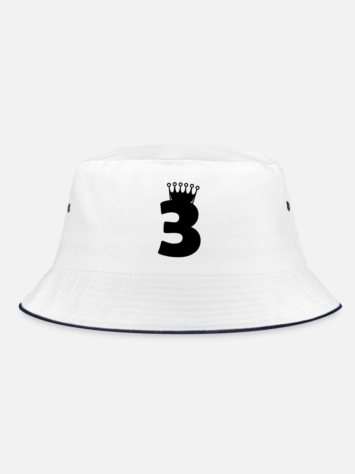 3_krone - Bucket Hat - Weiß/Navy - Vorne