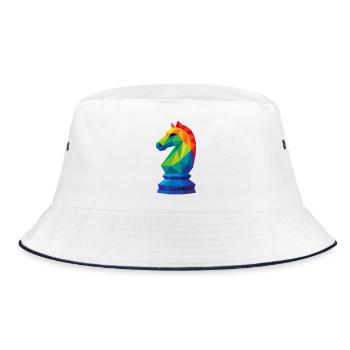 Low-Poly Rider: Tactical Mastery - Bucket Hat - white/navy - Front