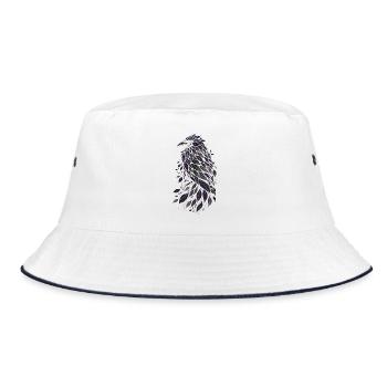 Night Leaf Raven from Purple Leaves - Bucket Hat - white/navy - Front