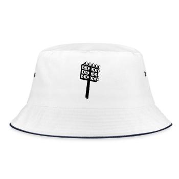 Stadium Floodlight Soccer Icon - Bucket Hat - white/navy - Front