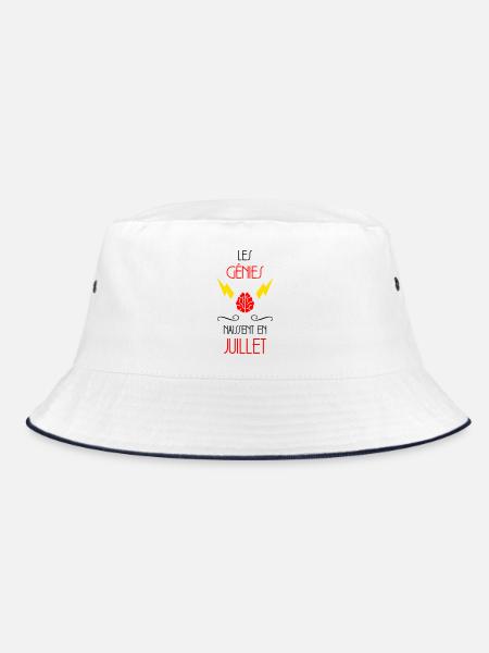Les Génies Naissent en Juillet Design Humour - Bob - blanc/marine - Devant