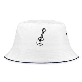 Ukulele - Bucket Hat - Weiß/Navy - Vorne