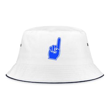 Fan Hand Index Finger Icon - Bucket Hat - white/navy - Front