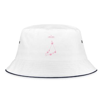 Capricorn Zodiac Sign Star Constellation Pink - Bucket Hat - white/navy - Front